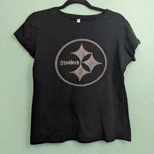 Reserved Pittsburg Steelers Black Short Sleeve Top Medium